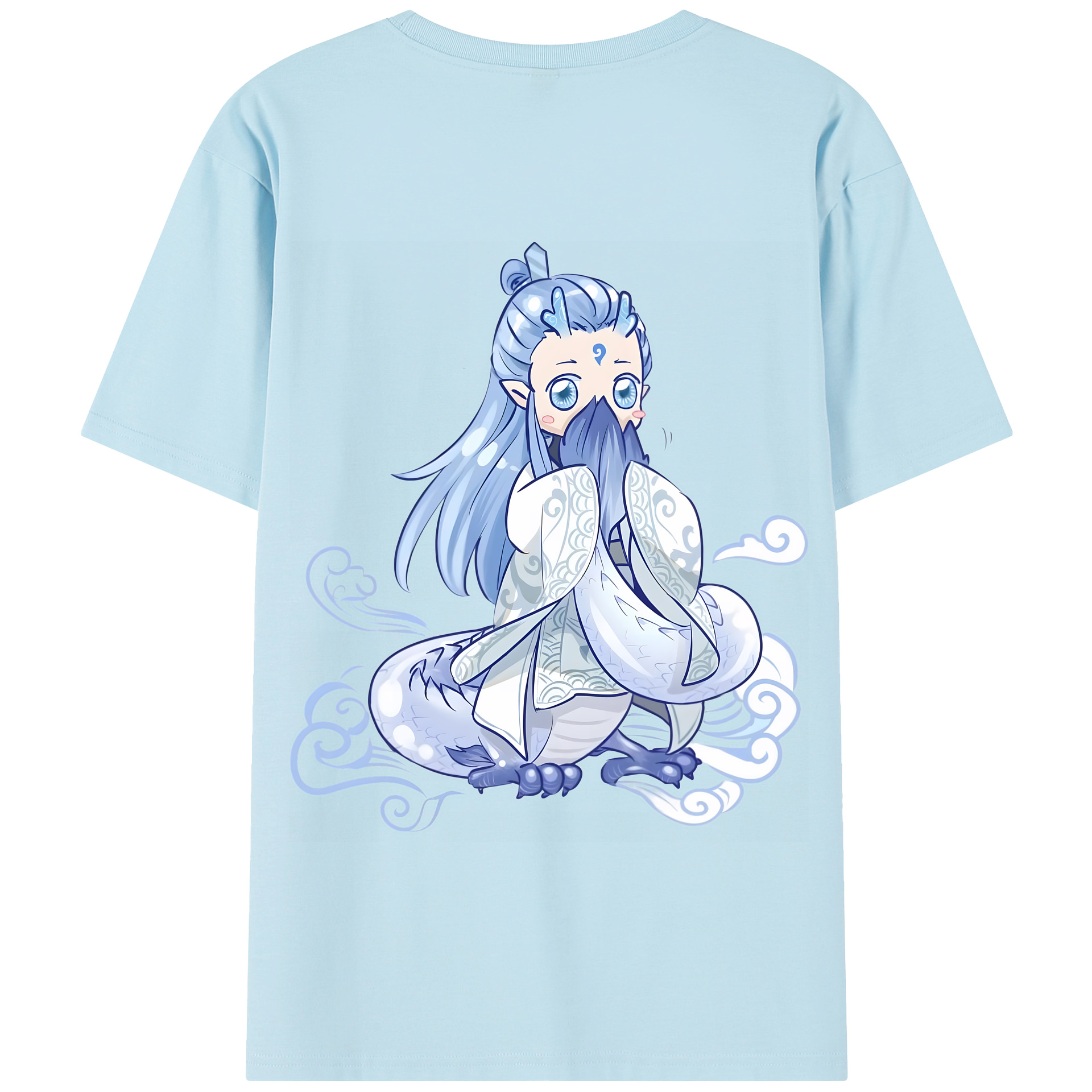 （画像用） Ne Zha 2 ナタ 魔童の大暴れ 綿100％半袖Tシャツ（背面プリント）